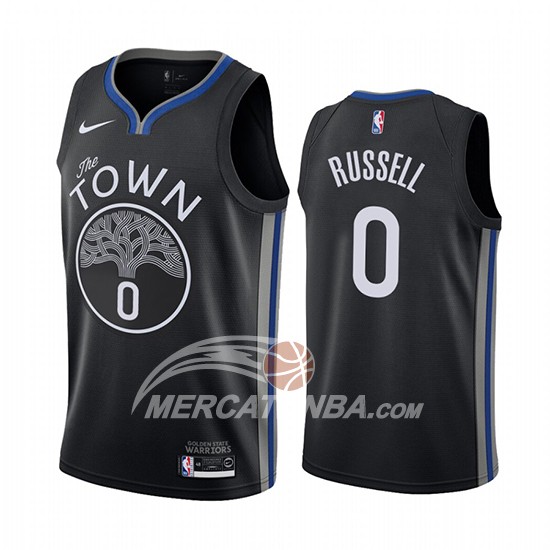 Maglia Golden State Warriors D'angelo Russell Citta Nero